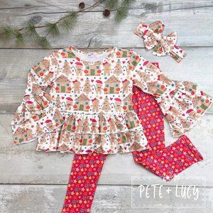 Pete & Lucy Jolly Gingerbread Pant Set